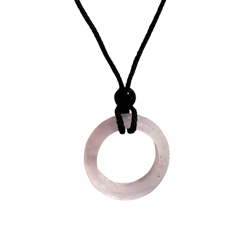 Circular Crystal Pendant with Black Cord