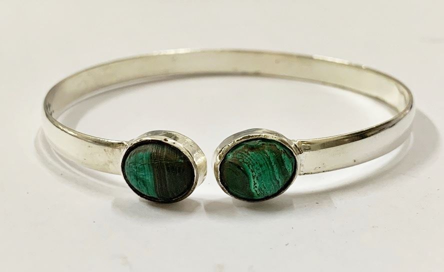 Silver Plated Adjustable Oval Cuff Bangle