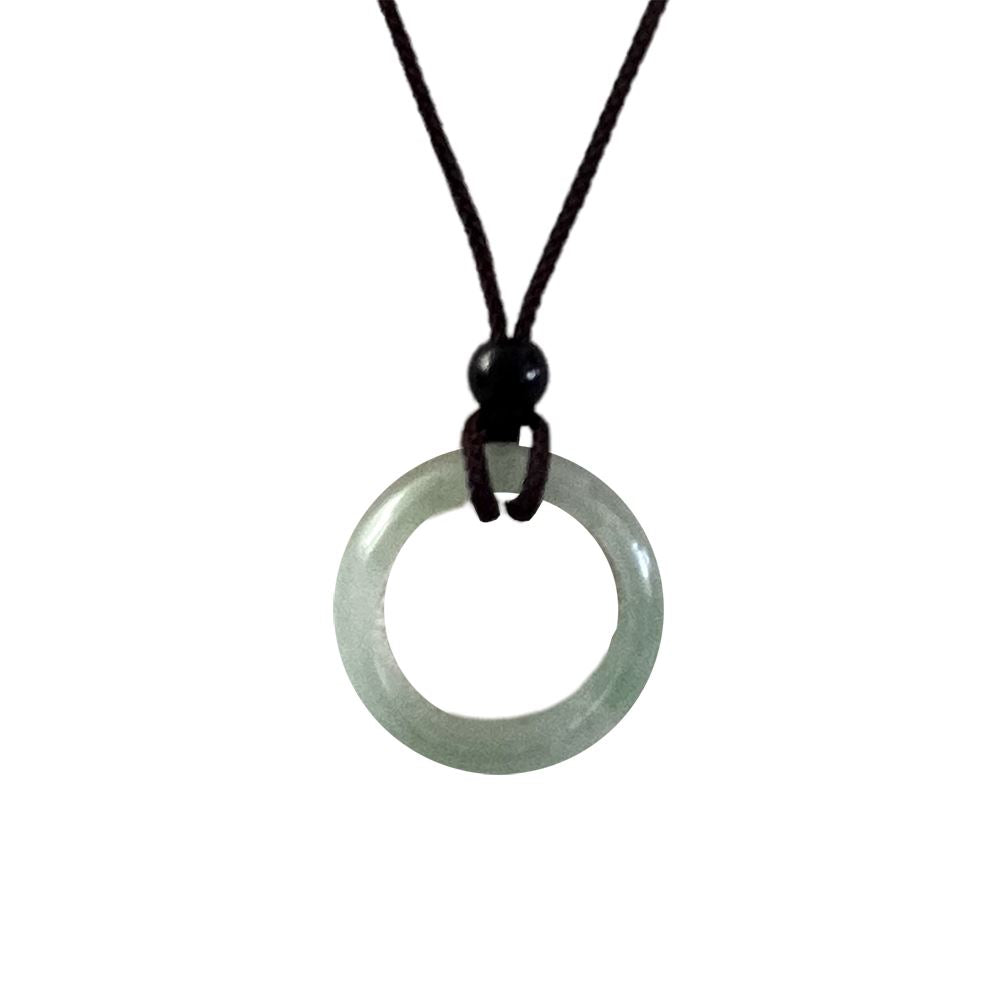 Circular Crystal Pendant with Black Cord