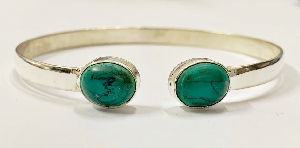 Silver Plated Adjustable Oval Cuff Bangle