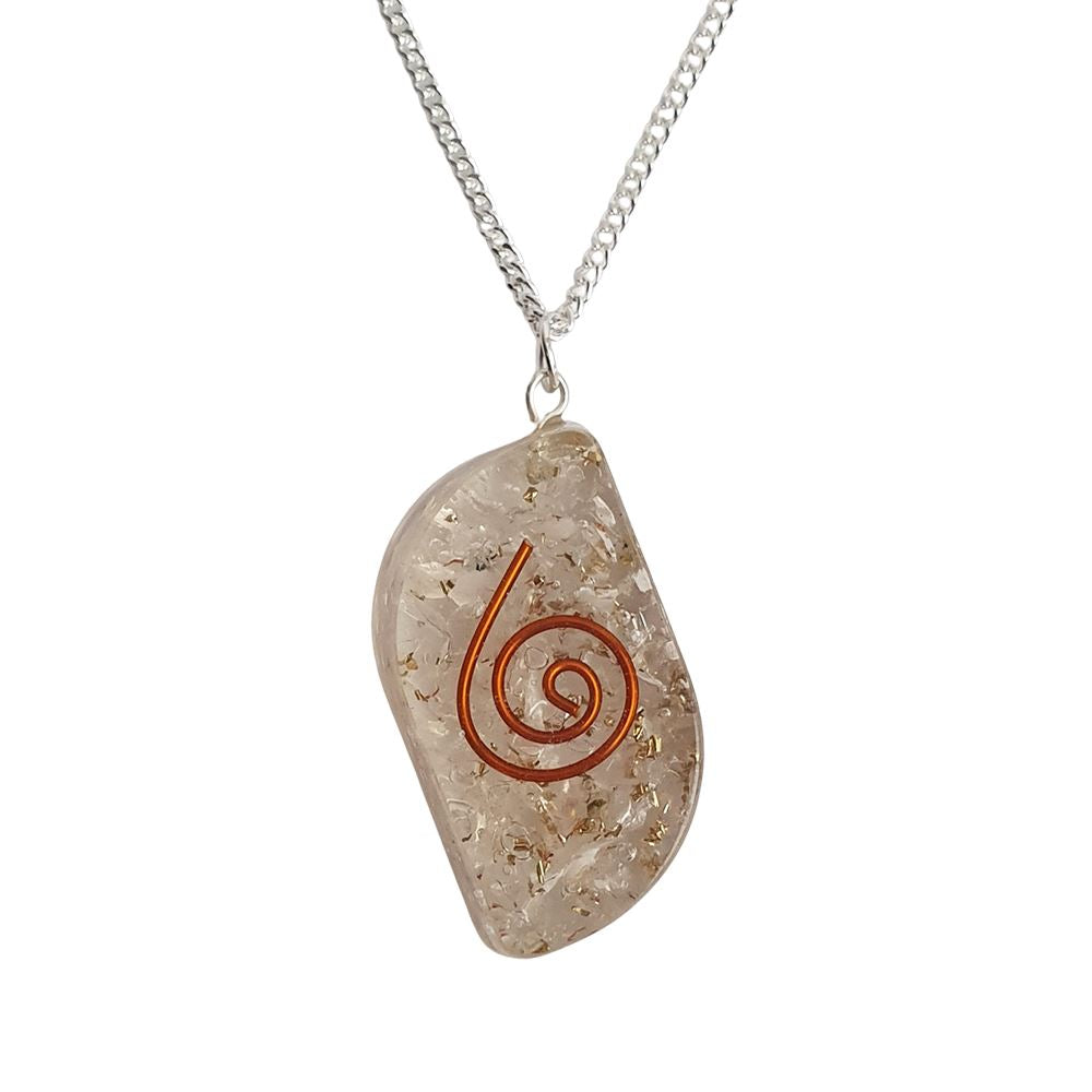 Orgonite Reiki Leaf Pendant, 4x2cm