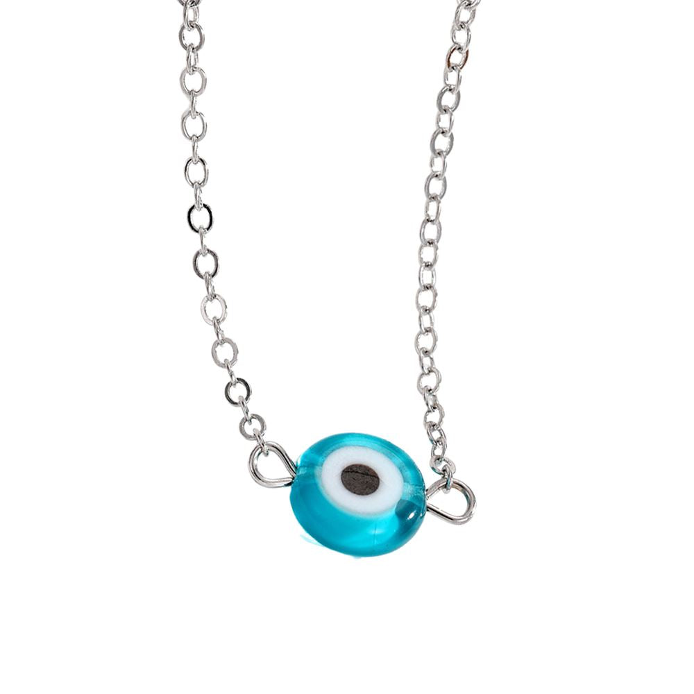 Evil Eye Tiny Pendant With Silver Chain