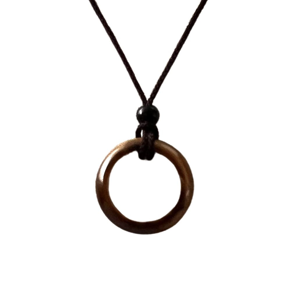 Circular Crystal Pendant with Black Cord