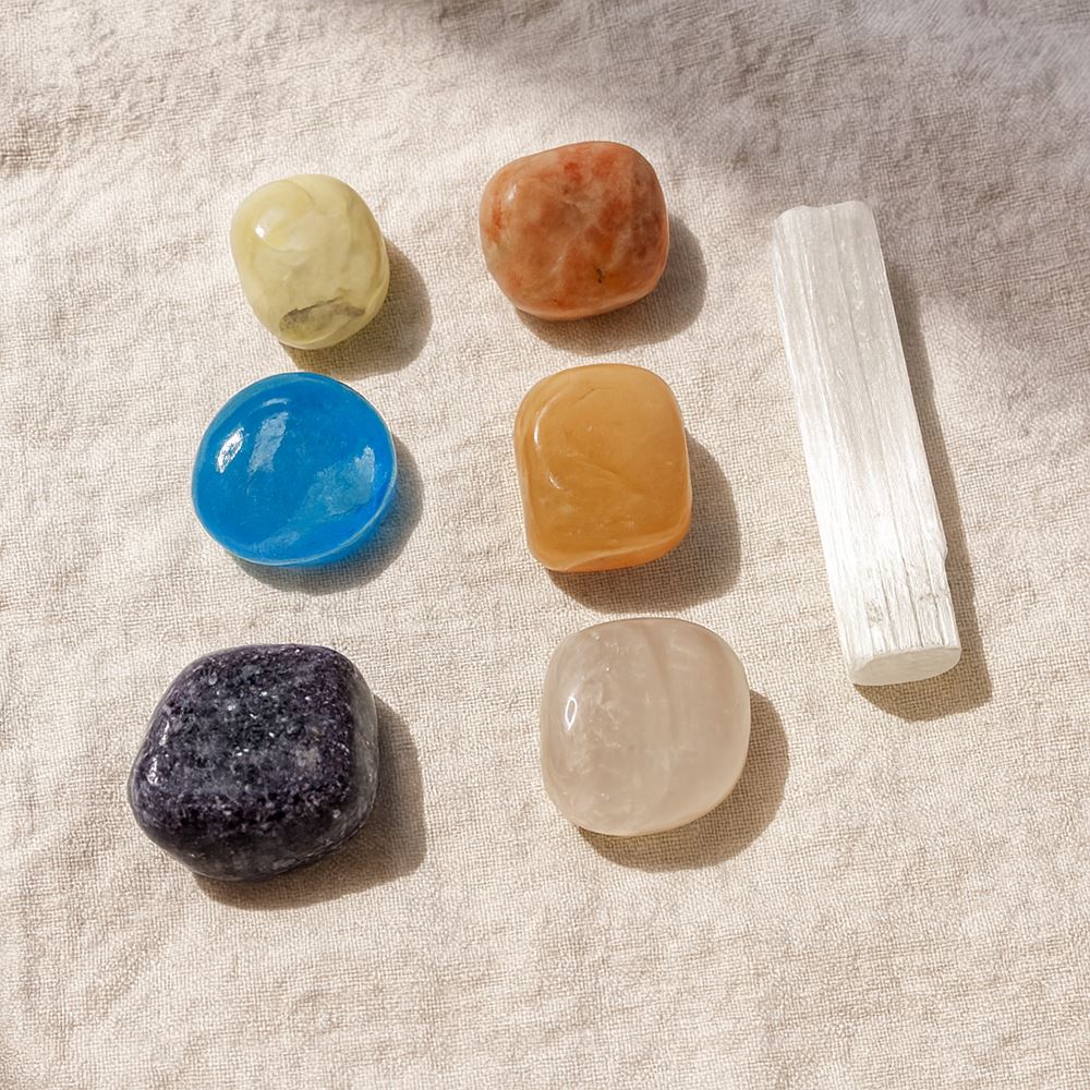 Tumbled Crystals & Selenite Set
