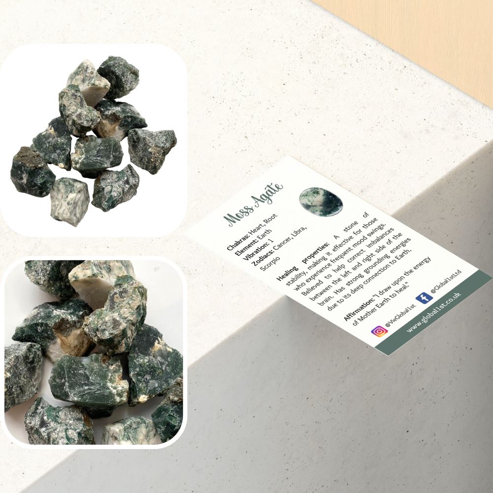 Raw Rough Cut Crystals (80-100g pieces), 1kg Pack