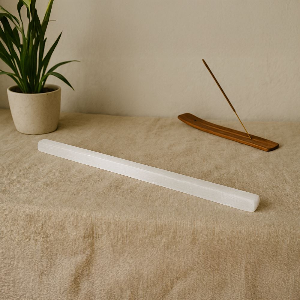 Selenite Wand, Flat Stick, 30cm
