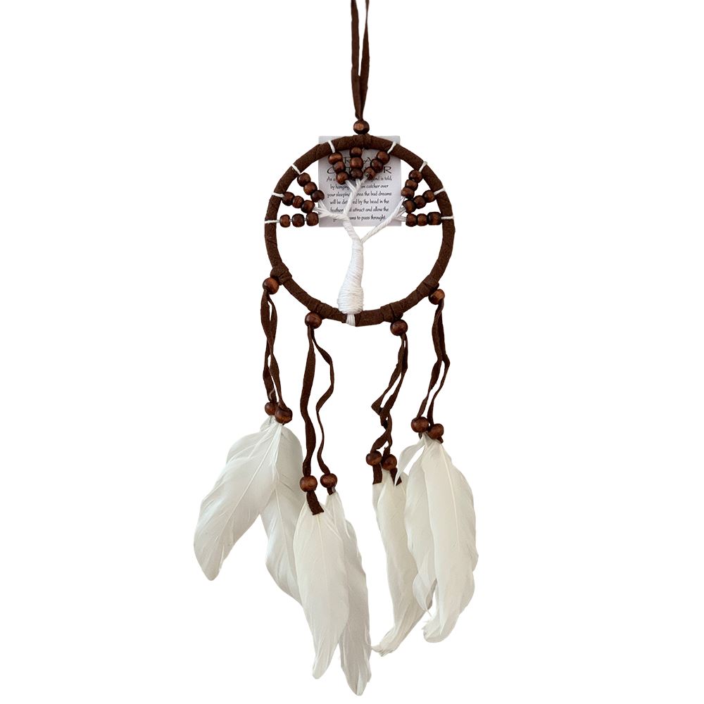 Tree of Life Dream Catcher, 9cm, Brown