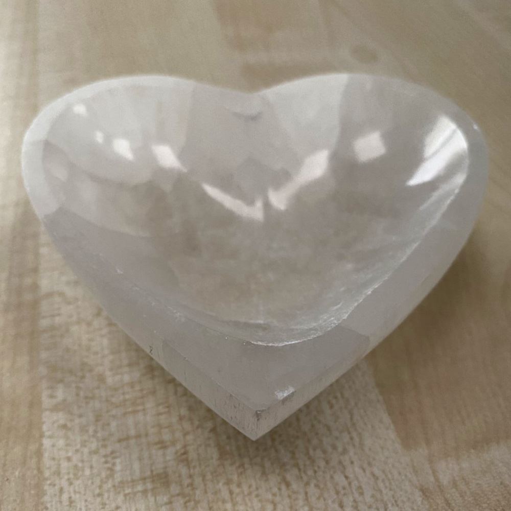 Selenite Bowl, Heart, 10x10x3cm
