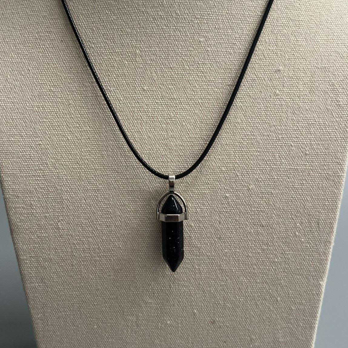 Double Point Pencil Pendant, Black String