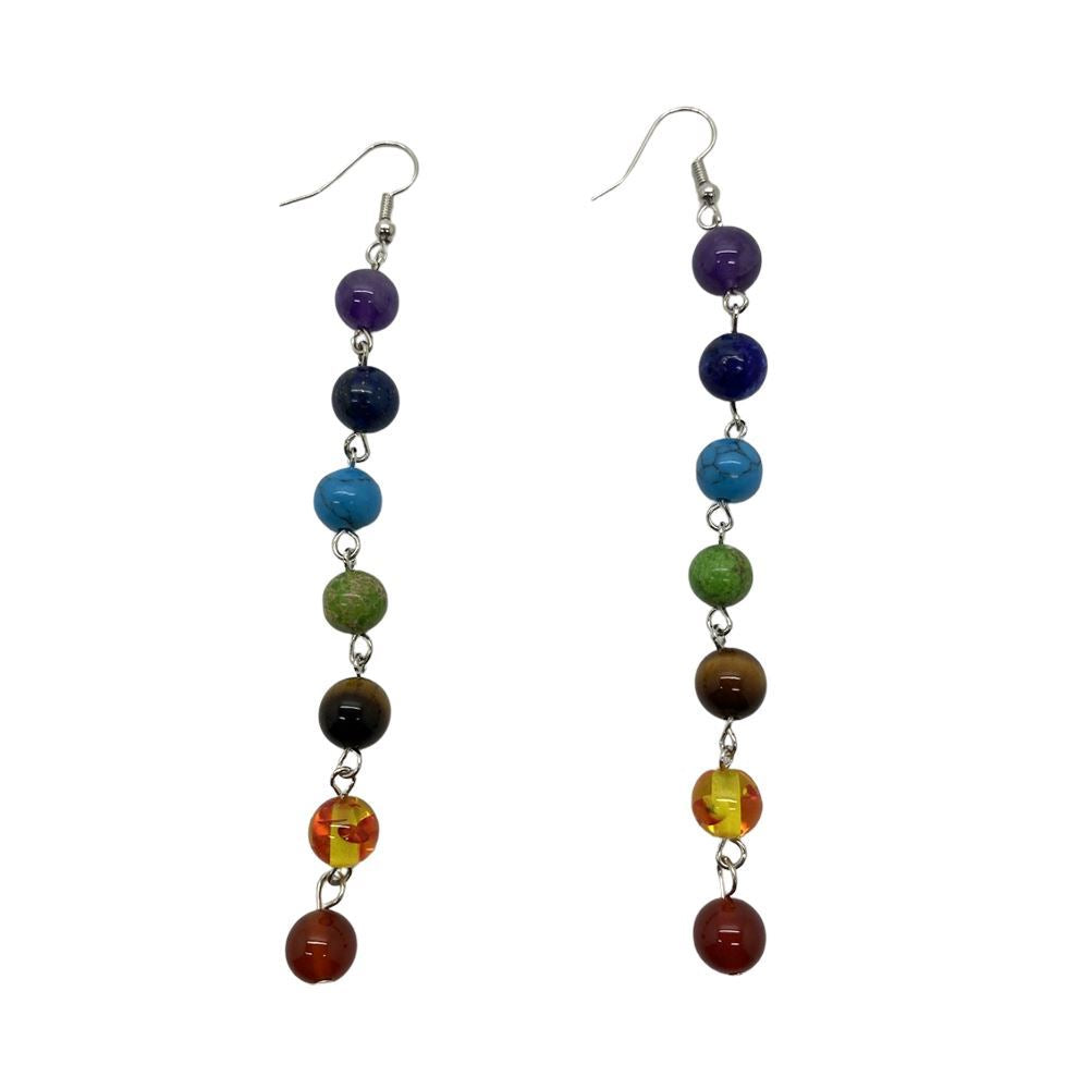 7 Chakra Beads Dangle Earrings