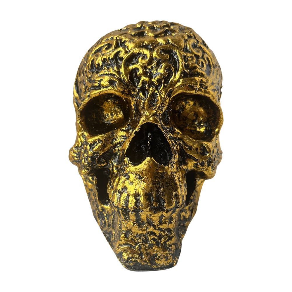 Resin Skull, Gold, 8cm