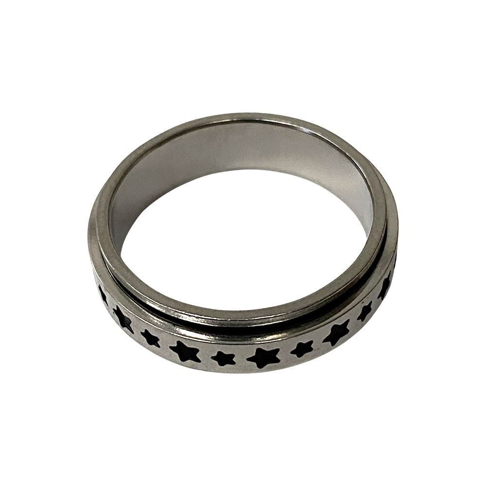 Fidget Ring, Size 10, Star Pattern