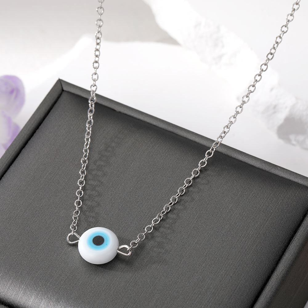Evil Eye Tiny Pendant With Silver Chain