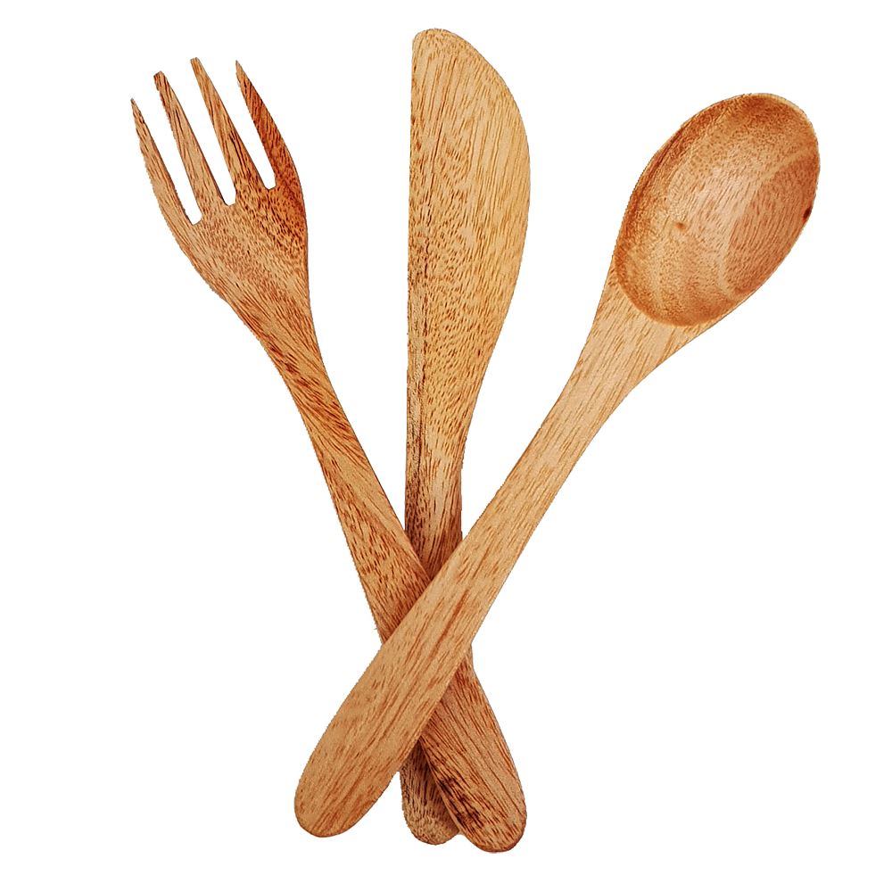 Mahogany Cutlery (Spoon, Knife, Fork), 16cm