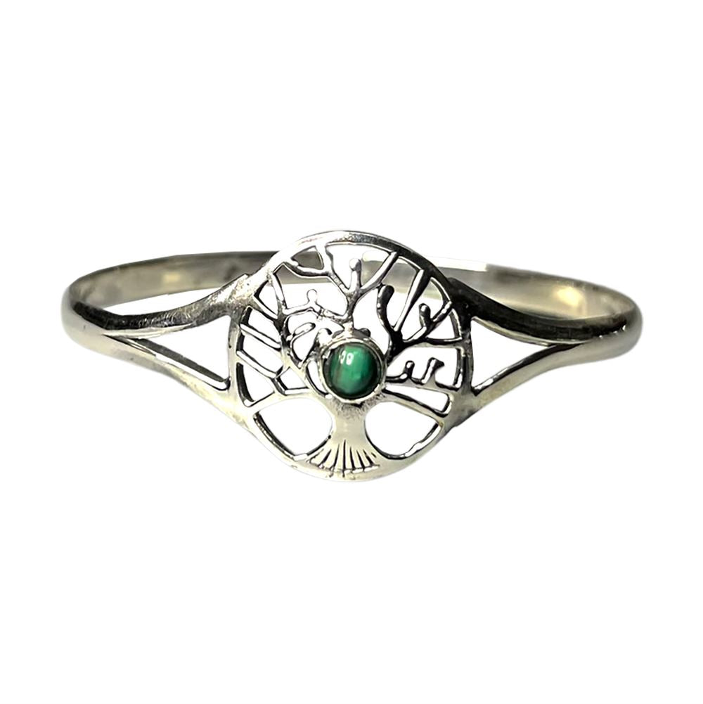 Silver Plated Adjustable Tree of Life Cuff Bangle
