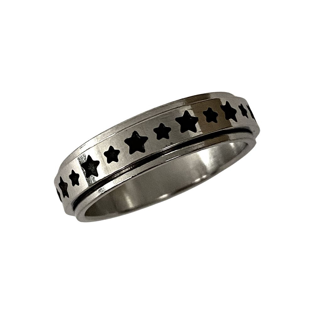 Fidget Ring, Size 10, Star Pattern
