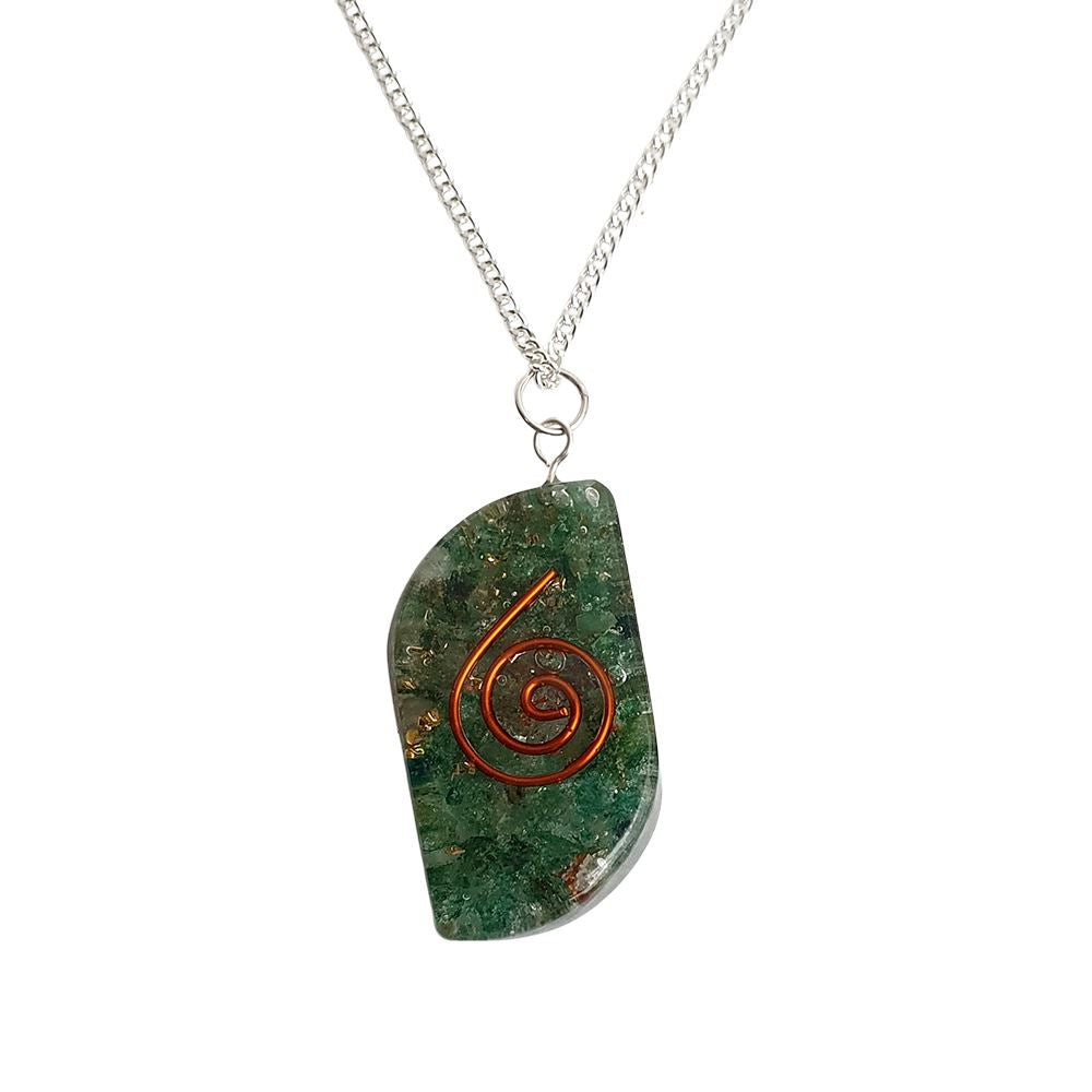 Orgonite Reiki Leaf Pendant, 4x2cm