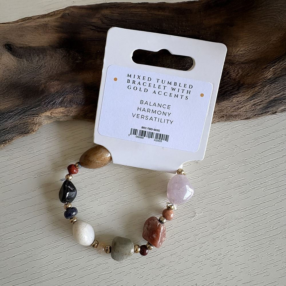 Mixed Tumbled Bracelet with Gold Accents