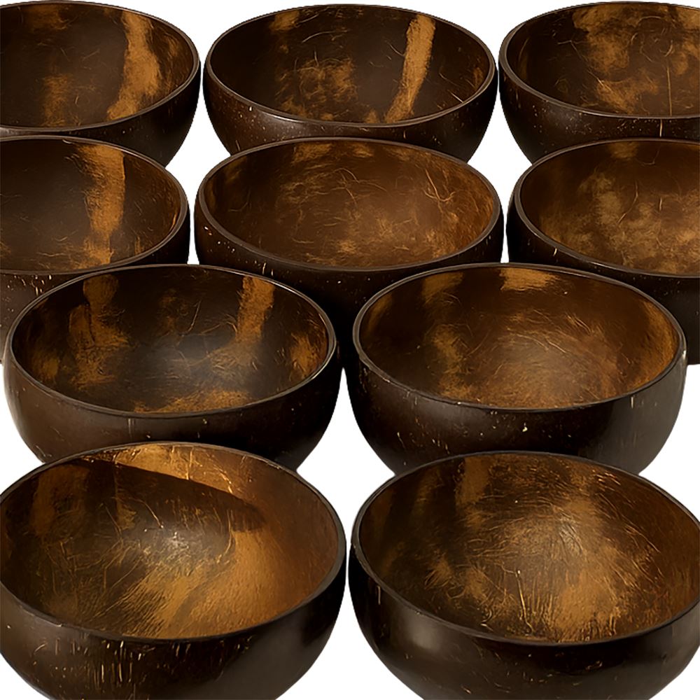 Coconut Bowl, Large, 13-15cm Diameter, Set of 10