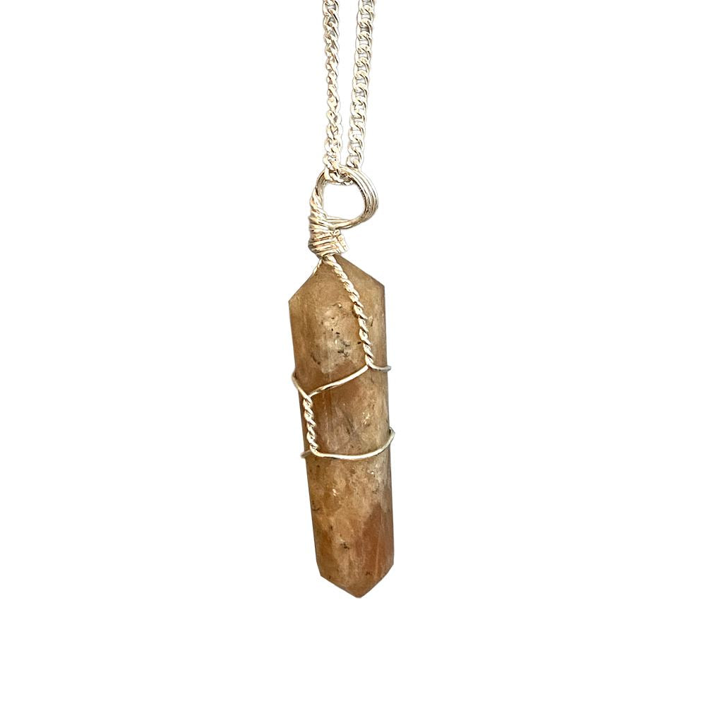 Wire Wrapped Double Point Pencil Pendant