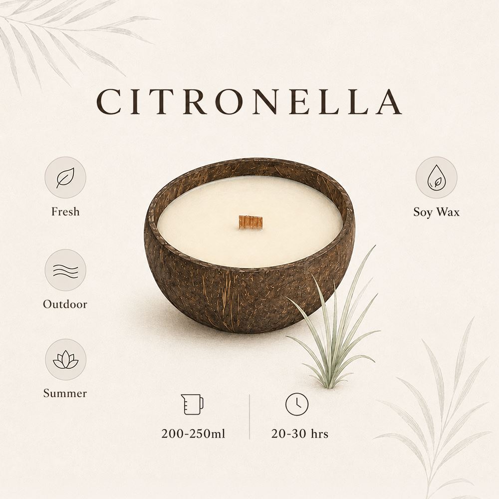 Coconut Shell Candle with Essential Oil