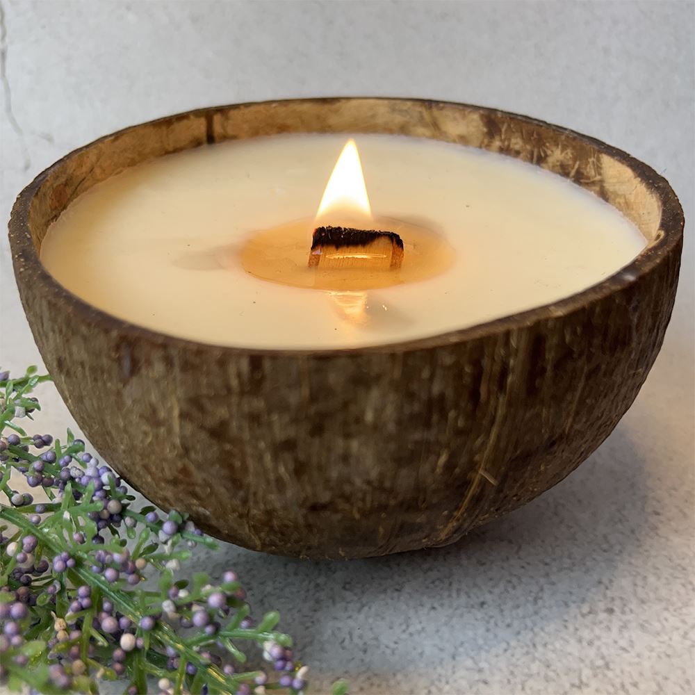 Coconut Shell Candle, Citronella & Lavender