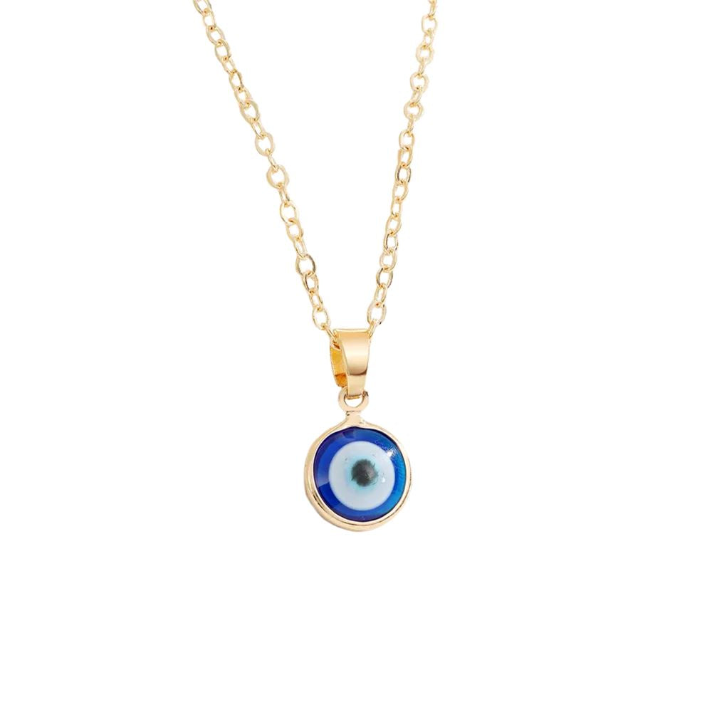 Evil Eye Pendant With Gold Chain, Coloured Collection