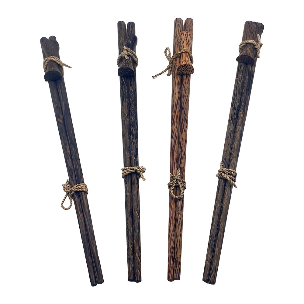 Sono Wood Chopsticks with Stand, 4 Pairs