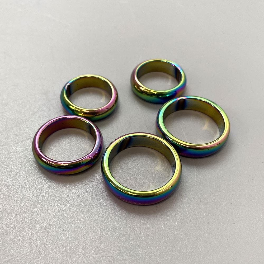 Aura Hematite Curved Ring