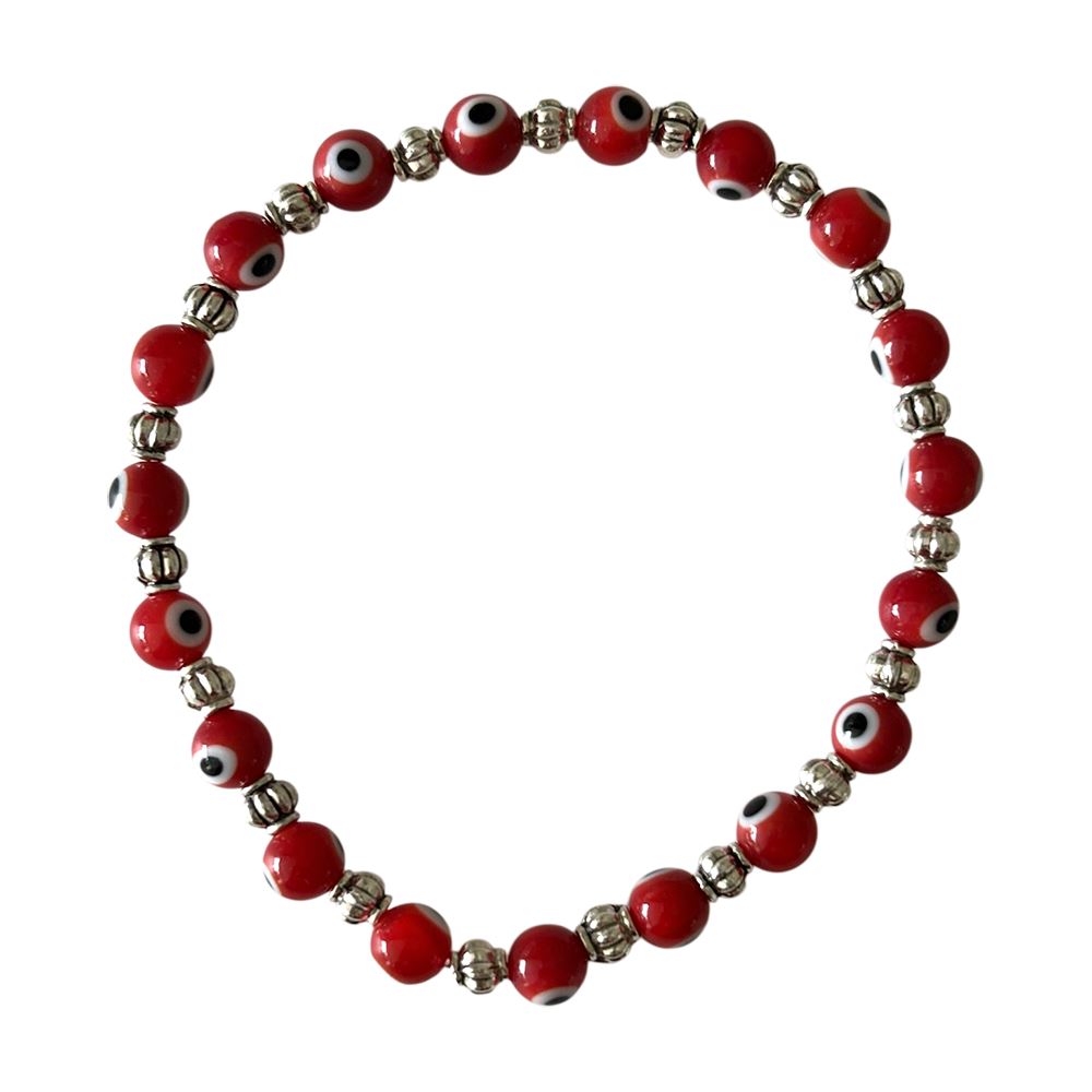Evil Eye Beaded Bracelet, Red