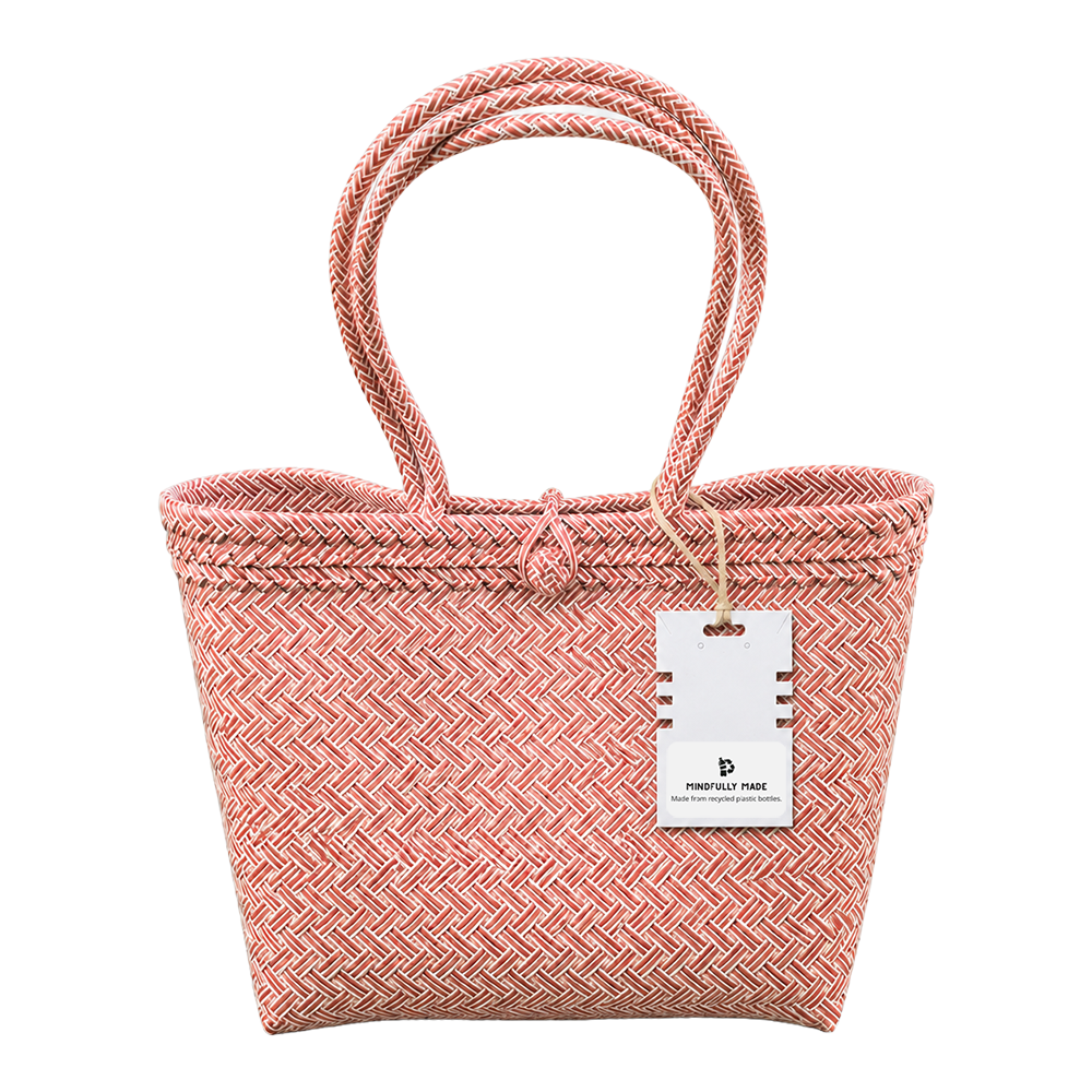 Recycled Plastic Woven Beach/Tote Long Strapped Bag, Large