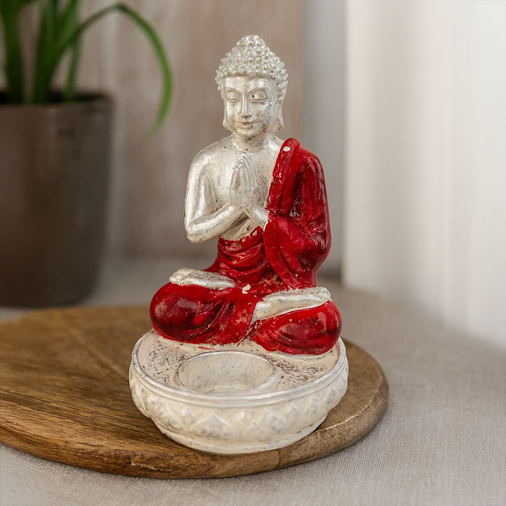 Praying Buddha with Tea Light Holder, 18x8x9cm