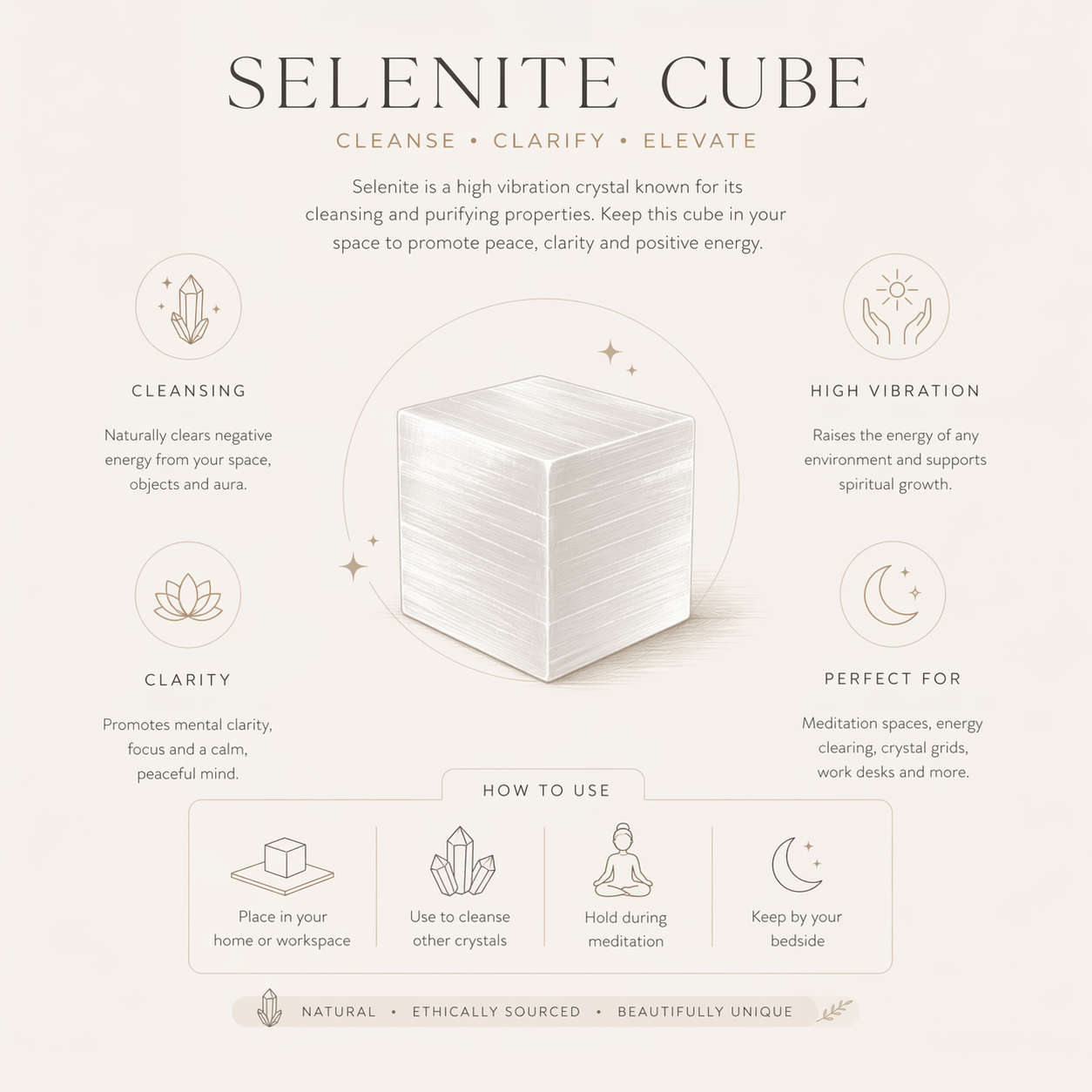 Selenite Cube, 5cm
