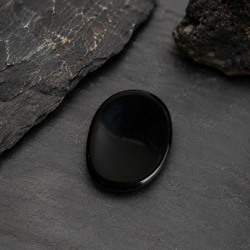 Worry Thumb Stone, Black Obsidian