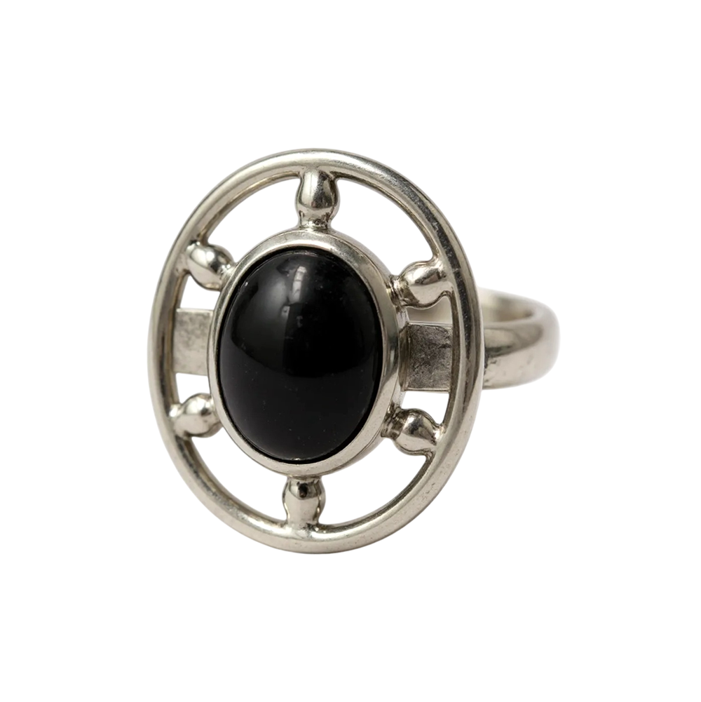 Studded Oval Cabouchon Ring 13