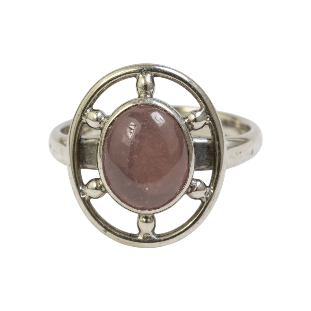 Studded Oval Cabouchon Ring 13