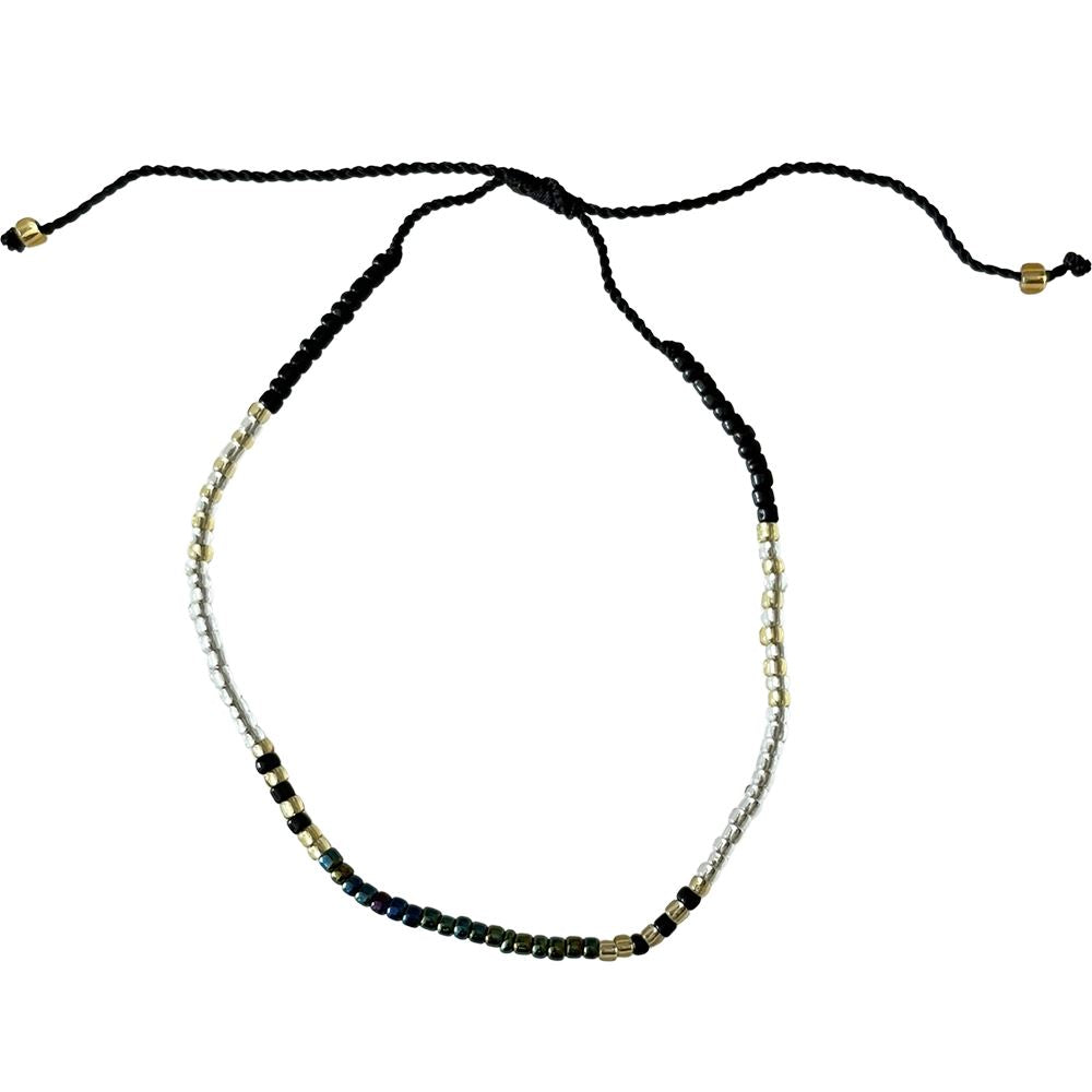 Braided Seed Beads Bracelet, Black