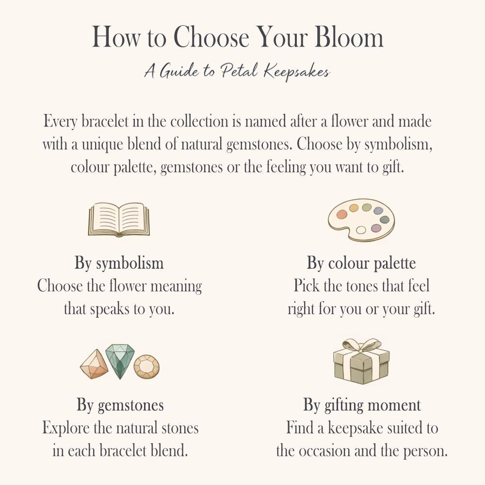 Petal Keepsakes Gemstone Bracelet, Aster