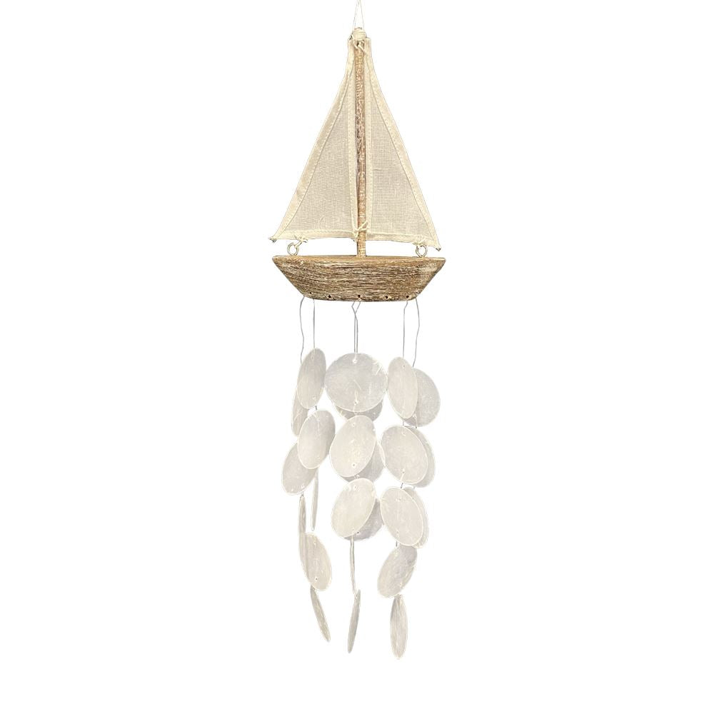 Sail Boat Capiz Wind Chime
