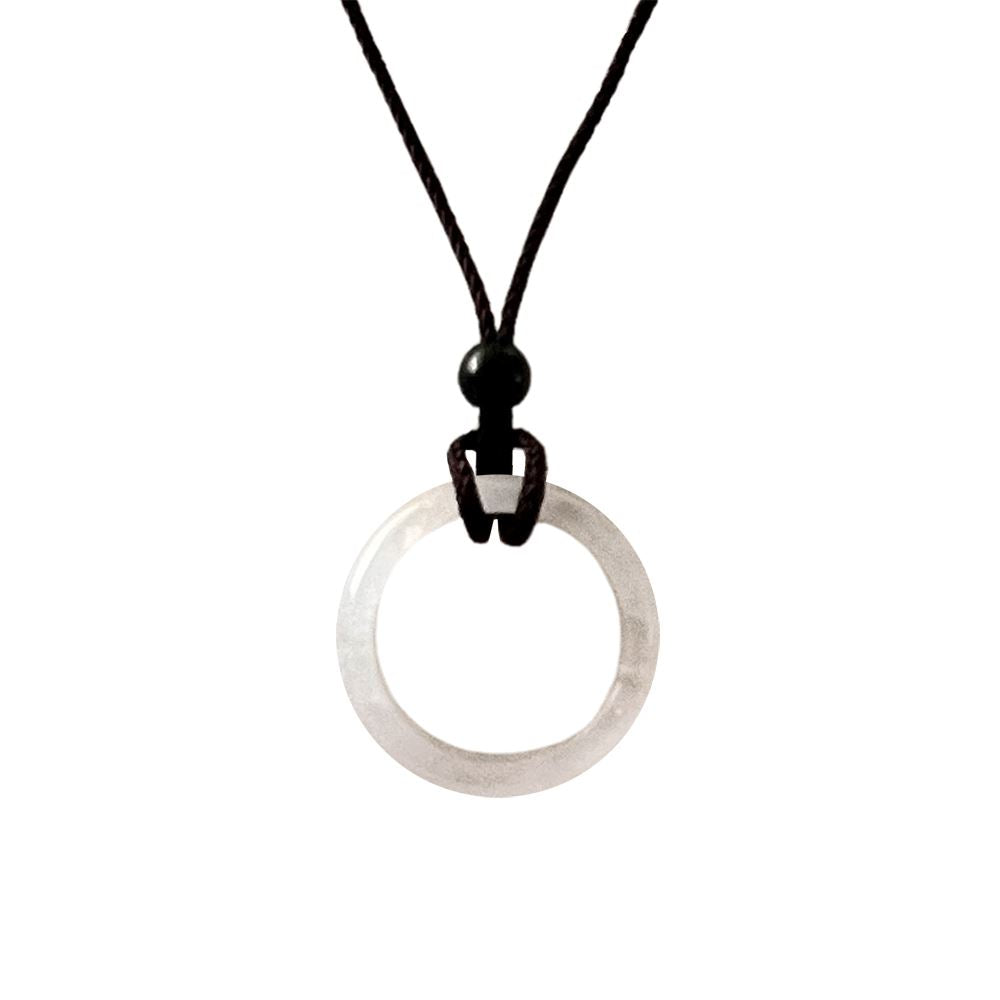 Circular Crystal Pendant with Black Cord