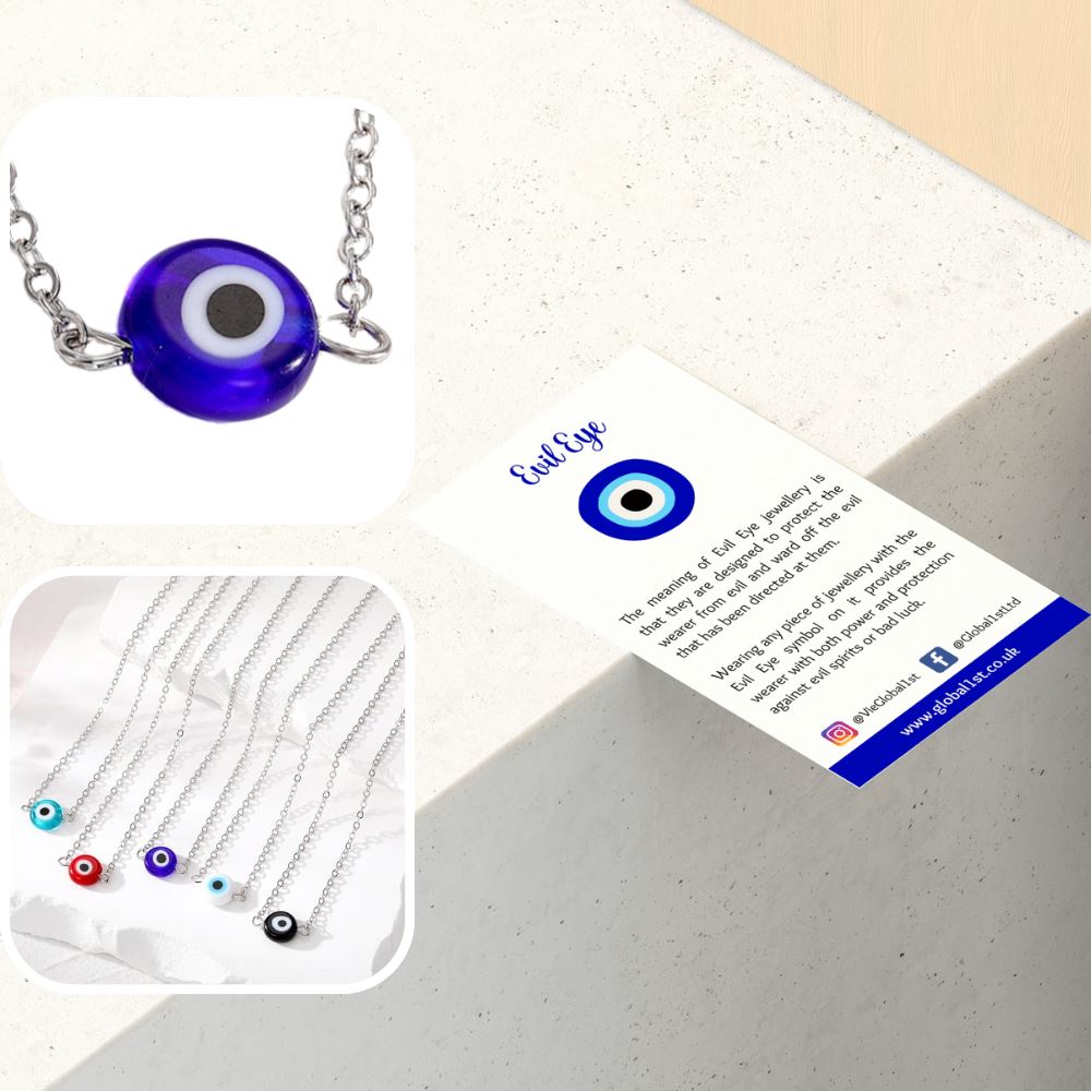 Evil Eye Tiny Pendant With Silver Chain