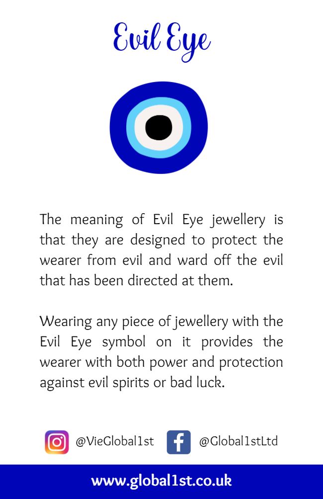 Evil Eye Beaded Stretch Bracelet, Hematite
