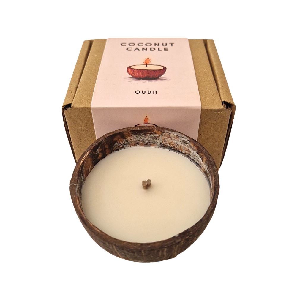 Mini Coconut Shell Candle, Oudh
