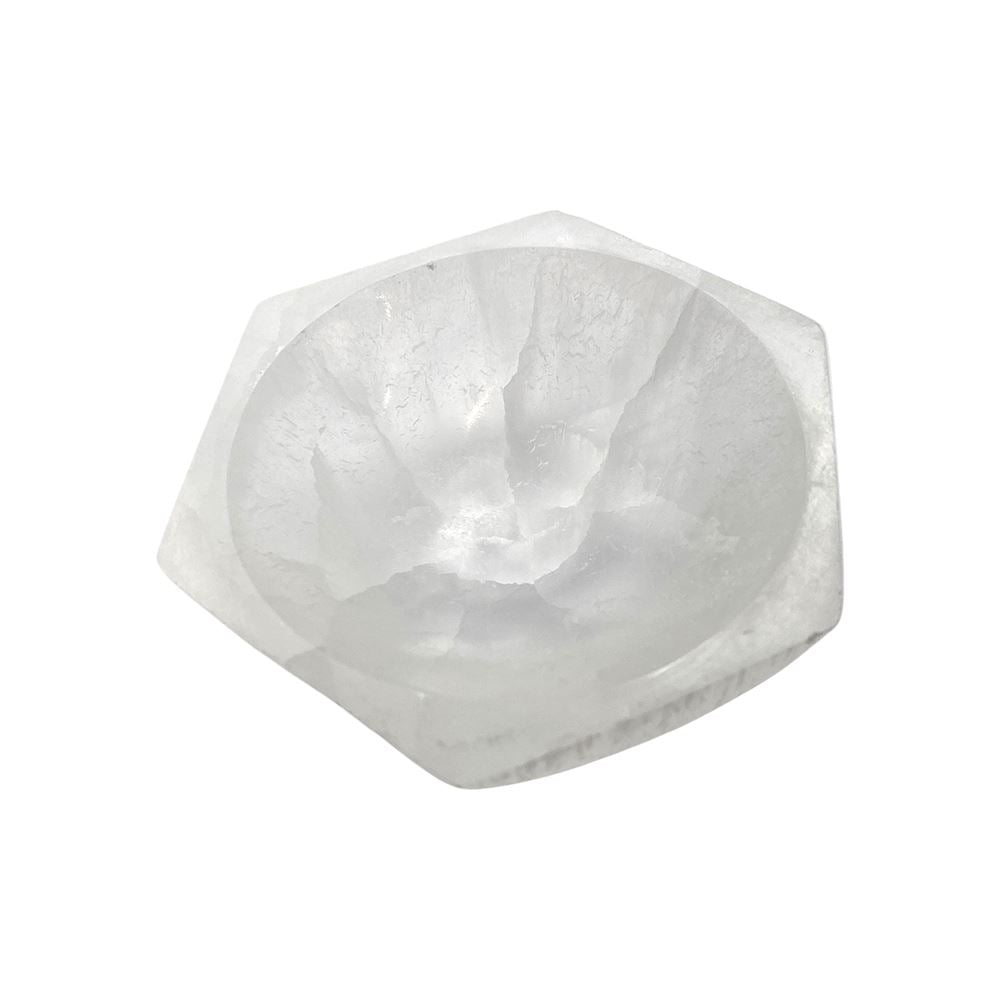 Selenite Bowl, Hexagonal, 10cm