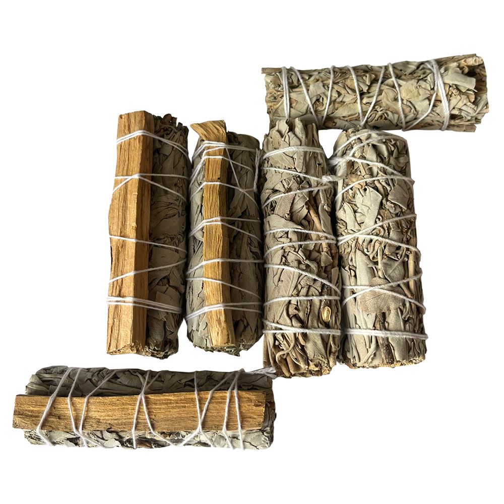3x White Sage 4" Smudge Sticks, 3x Palo Santo White Sage 4" Smudge Sticks