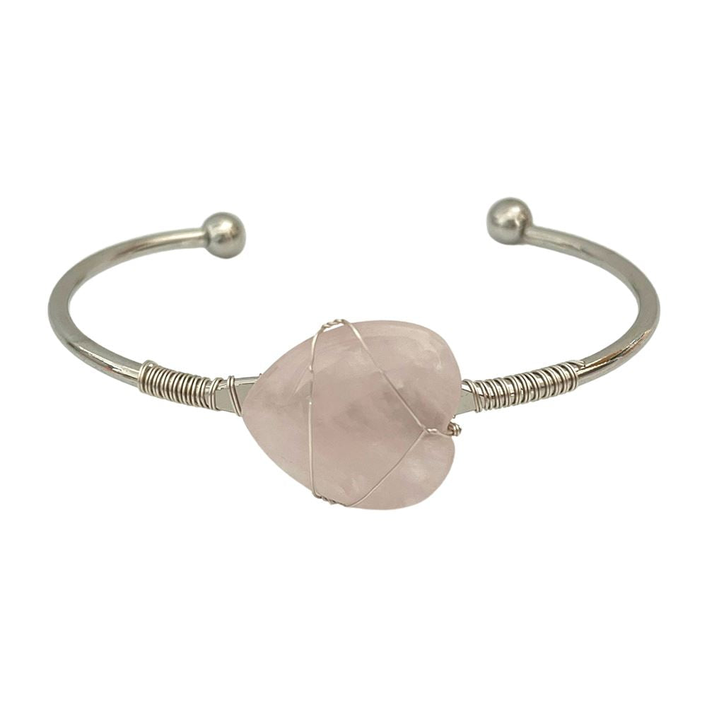 Heart-Shaped Crystal Bangle
