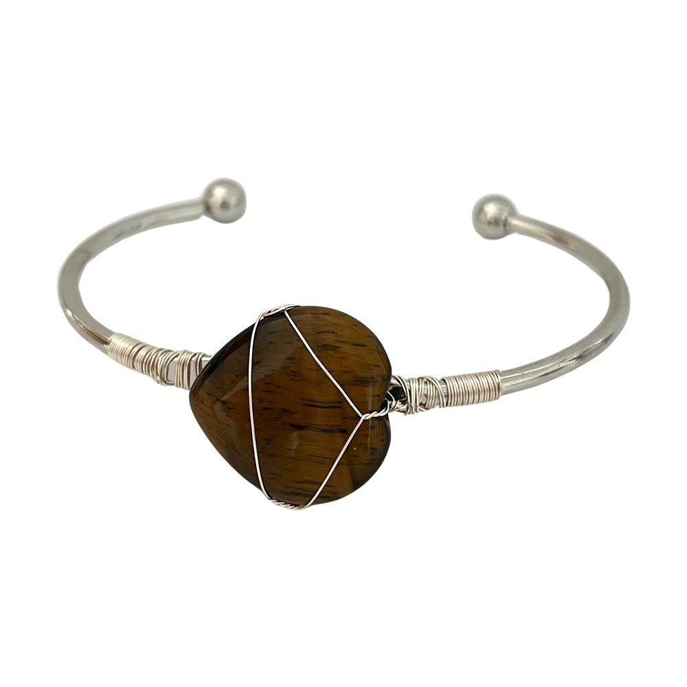 Heart-Shaped Crystal Bangle