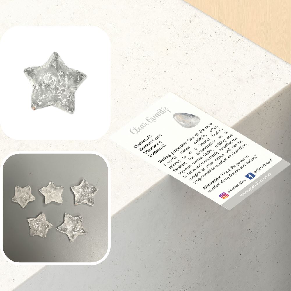 Faceted Star Crystal, 3x3cm