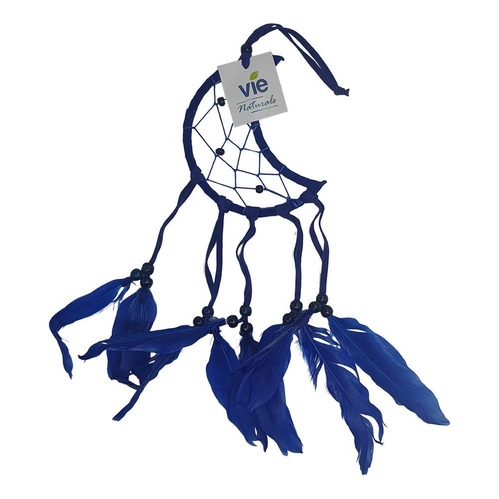 Crescent Dream Catcher, Feathers, 12cm