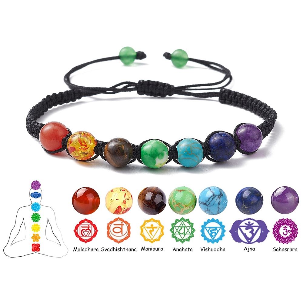 7 Chakra Round Energy Beads Bracelet